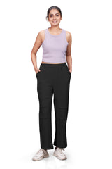 TEXTURED WOMEN RELAXED FIT PANT