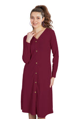 V-Neck Full Sleeves Dress