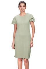 Textured Knee Length Bodycon Dress