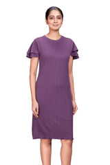 Textured Knee Length Bodycon Dress