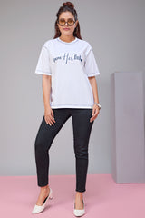 WOMENS TYPOGRAPHY OVERSIZED T-SHIRT