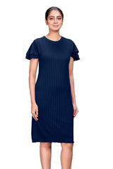 Textured Knee Length Bodycon Dress