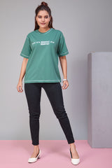 WOMENS TYPOGRAPHY OVERSIZED T-SHIRT