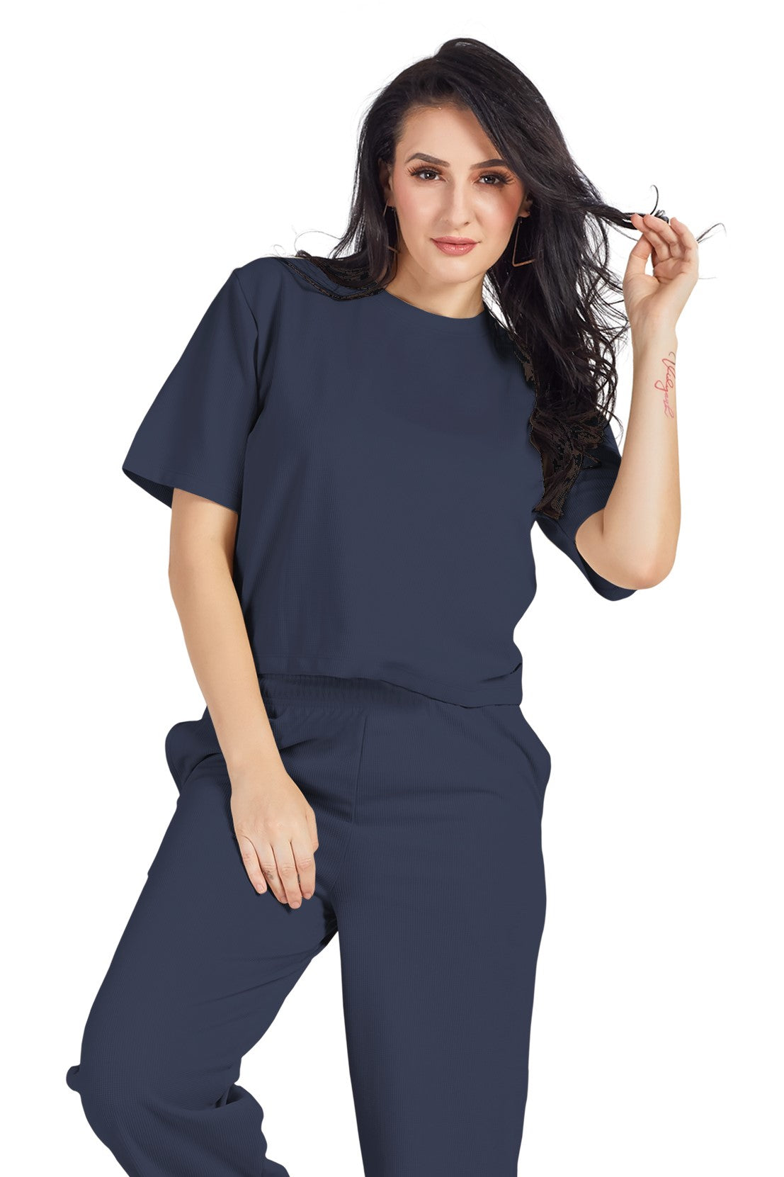 SELF TEXTURED SOFT WAFFLE KNIT CO-ORD SET