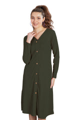 V-Neck Full Sleeves Dress