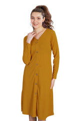 V-Neck Full Sleeves Dress