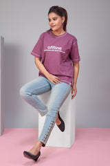WOMENS TYPOGRAPHY OVERSIZED T-SHIRT