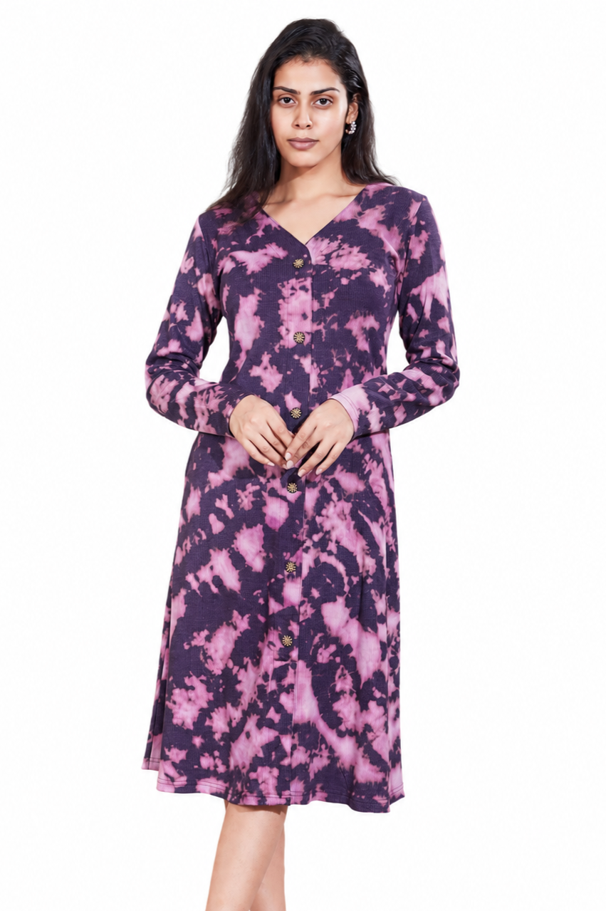 Tie & Dye A-line Midi Dress