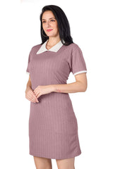 COLLARED MINI BODYCON DRESS