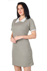 COLLARED MINI BODYCON DRESS