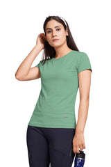 FITFLEX SOLID WOMEN ROUND NECK SPORTS T-SHIRT