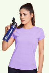 FITFLEX SOLID WOMEN ROUND NECK SPORTS T-SHIRT